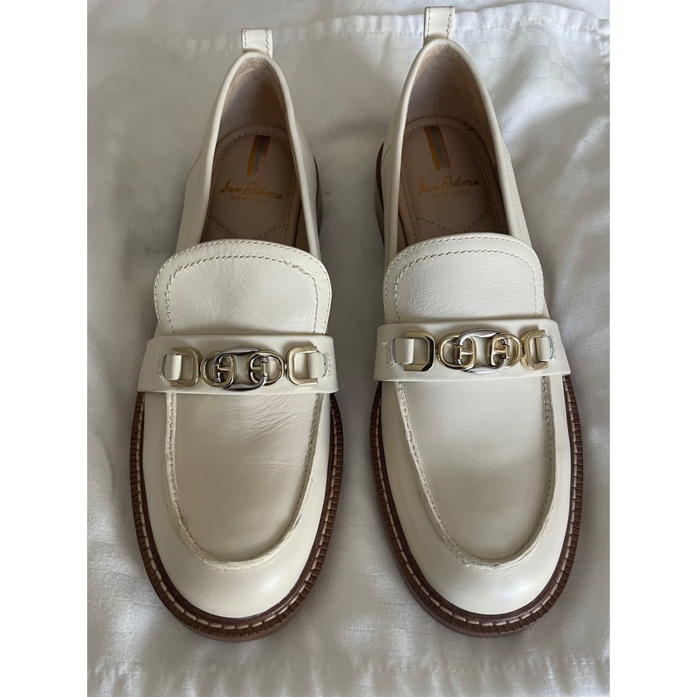 Sam Edelman Christy Cream Preppy Old Money Classic Minimalist Loafer-Size 7.5